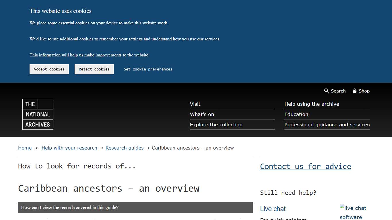 Caribbean ancestors - an overview - The National Archives
